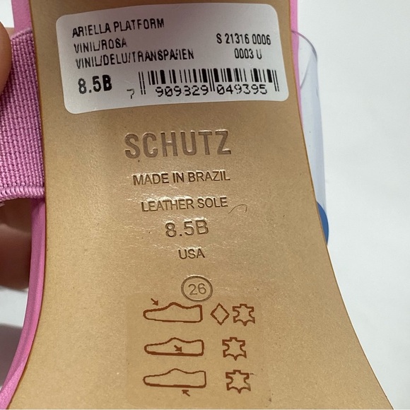 NEW Schutz Women’s Ariella Pink Rosa PVC Block Heel Y2K Sandal Size 8.5 - Picture 7 of 8
